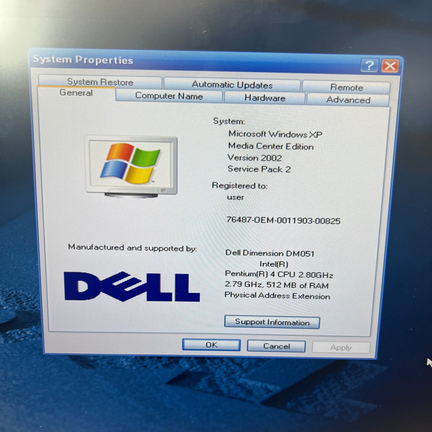 Dell Dimension E510 Pentium G4400 2.80GHz 2GB RAM 80GB HDD